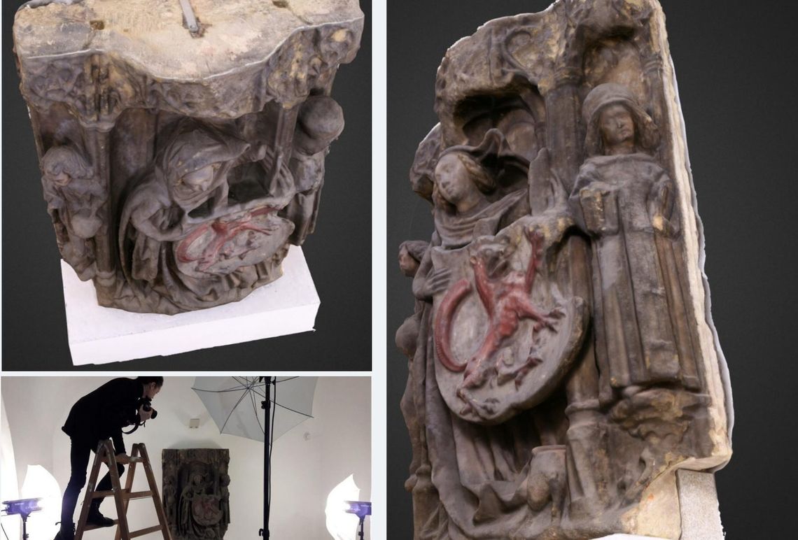 Fotos „Fotogrammetrisch hergestelltes 3D-Modell (Wappenhalterin vom Portal des Passauer Rathauses; Museum Veste Oberhaus“)